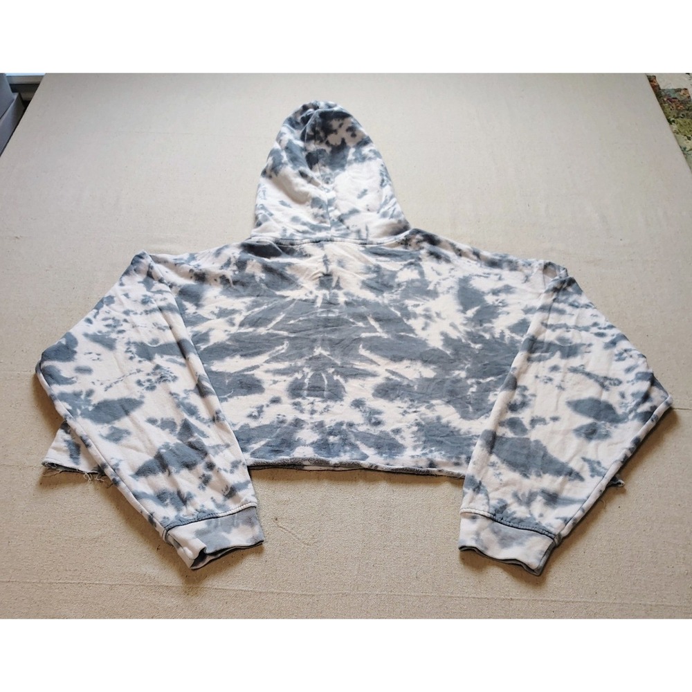ACDC High Voltage Rock N Roll 1976 Tie Dye Cropped Hoodie Grey White XL 21 - Picture 7 of 8